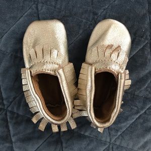 Gold Infant Moccasins -Leather & great condition!